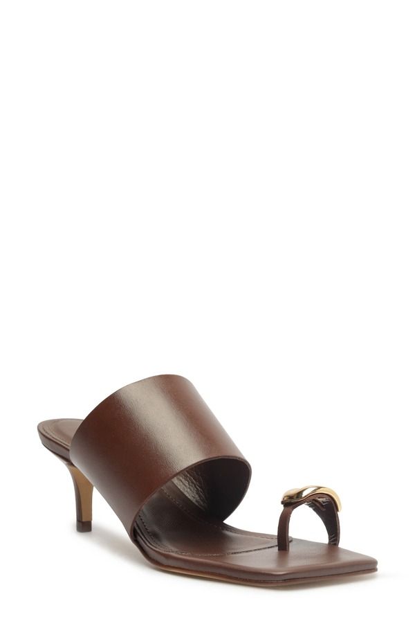 アレッツォ レディース シューズ ヒール サンダル Arezzo Kendall Mid Slide Sandal Hot Brandy