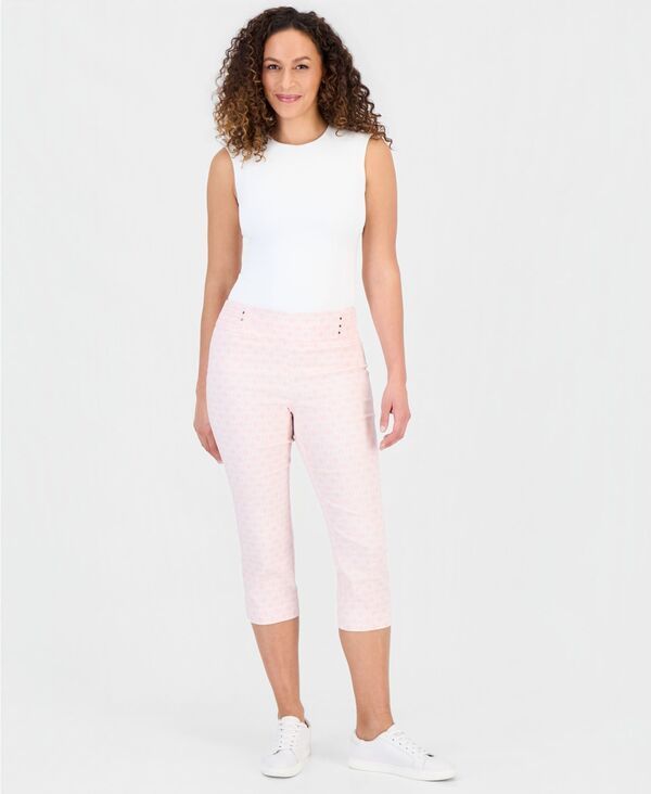 ジェイエムコレクション レディース ボトムス カジュアルパンツ プリント キャップ JM Collection Womens Printed PullOn Capri Pants Pale Blush