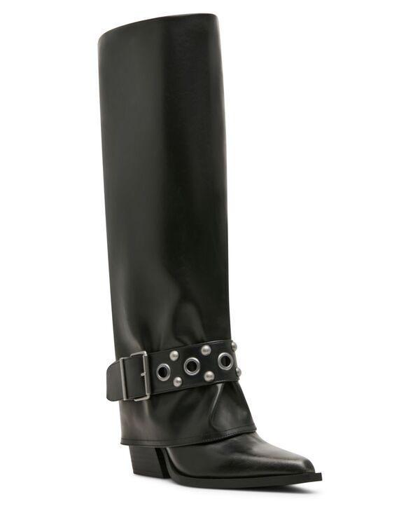 マッデンガール レディース シューズ ブーツ・レインブーツ トール Madden Girl Womens Rodeo Cuffed Studded Tall Cowboy Boots Black Di