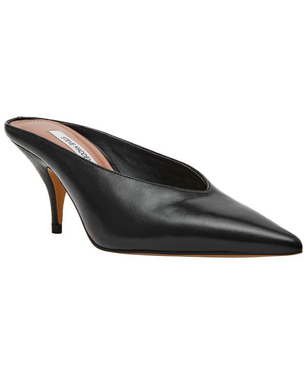 スティーブ マデン レディース シューズ パンプス ヒール Steve Madden Womens Fonza Mid Heel Mule Pumps Black Leather ブラック