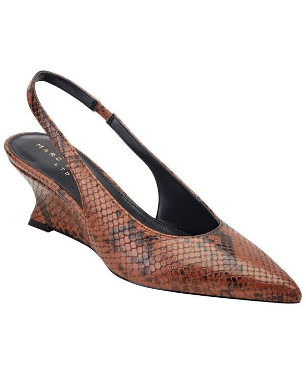 マーク・フィッシャー レディース シューズ パンプス レザー Marc Fisher LTD Womens Taten Leather Slingback Wedge Pumps Brown Snak
