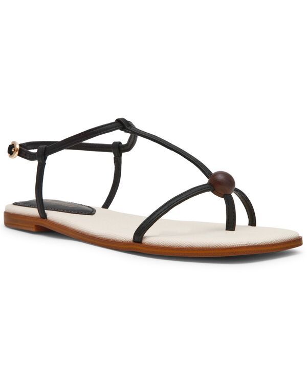 スティーブ マデン レディース シューズ サンダル Steve Madden Womens Ritzy BallStud Square Toe Flat Sandals BlackLinen ブラック