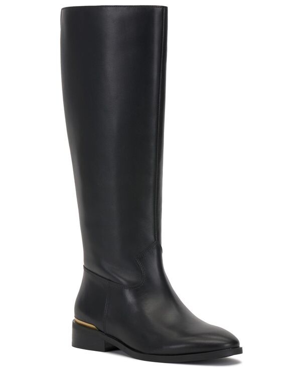 ヴィンスカムート レディース シューズ ブーツ・レインブーツ Vince Camuto Womens Bercla Riding Boots Black Leather ブラック