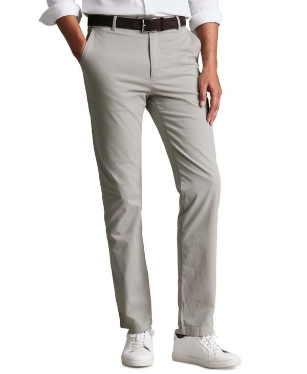 チャールズティリット メンズ ボトムス カジュアルパンツ Charles Tyrwhitt Mens Tan SlimFit Washed Chino Pant silver Gray グレー