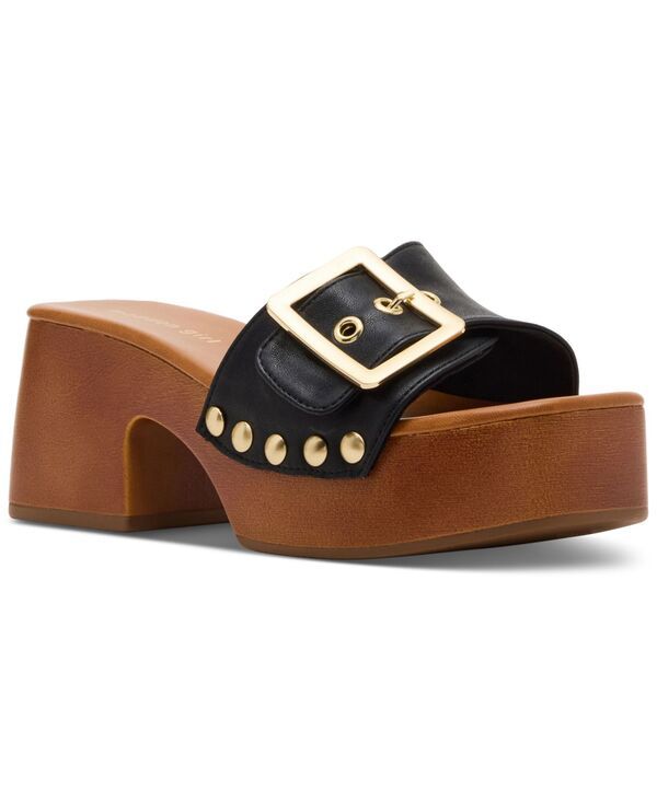 マッデンガール レディース シューズ サンダル プラットフォーム ヒール Madden Girl Womens Woodlandd Platform BlockHeel Sandals Black S