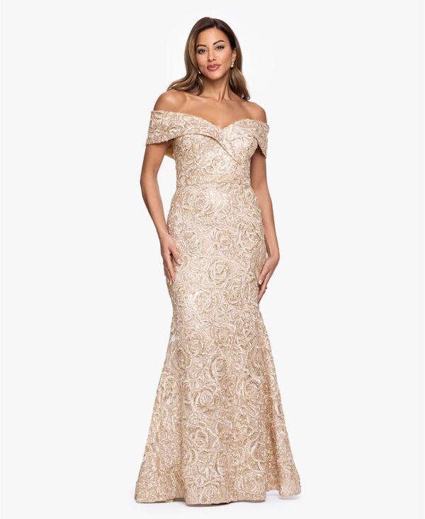 エスケープ レディース トップス ワンピース XSCAPE Womens OffTheShoulder Ball Gown Champagne シャンパン