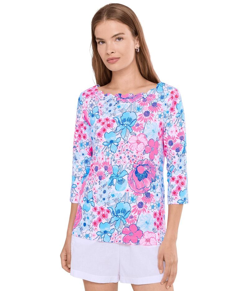 リリーピュリッツァー レディース トップス シャツ ニット Lilly Pulitzer Gleeson Knitop Resort White in ホワイト