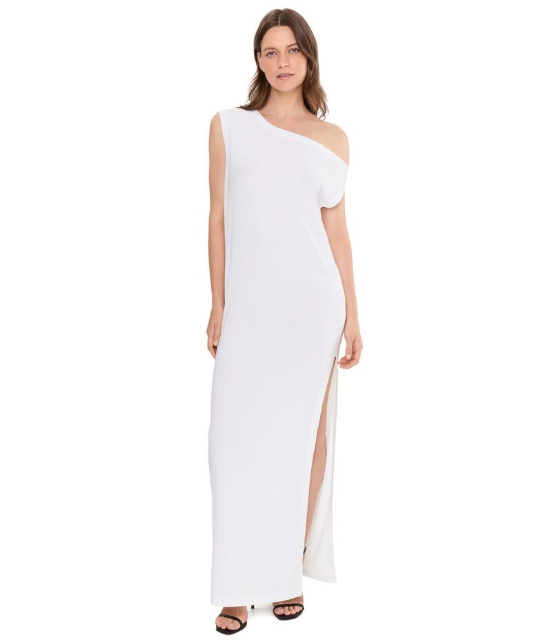 ノーマカマリ レディース トップス ワンピース サイドスリット ドロップショルダー Norma Kamali Drop Shoulder Long Dress w Side Slit Sno whit