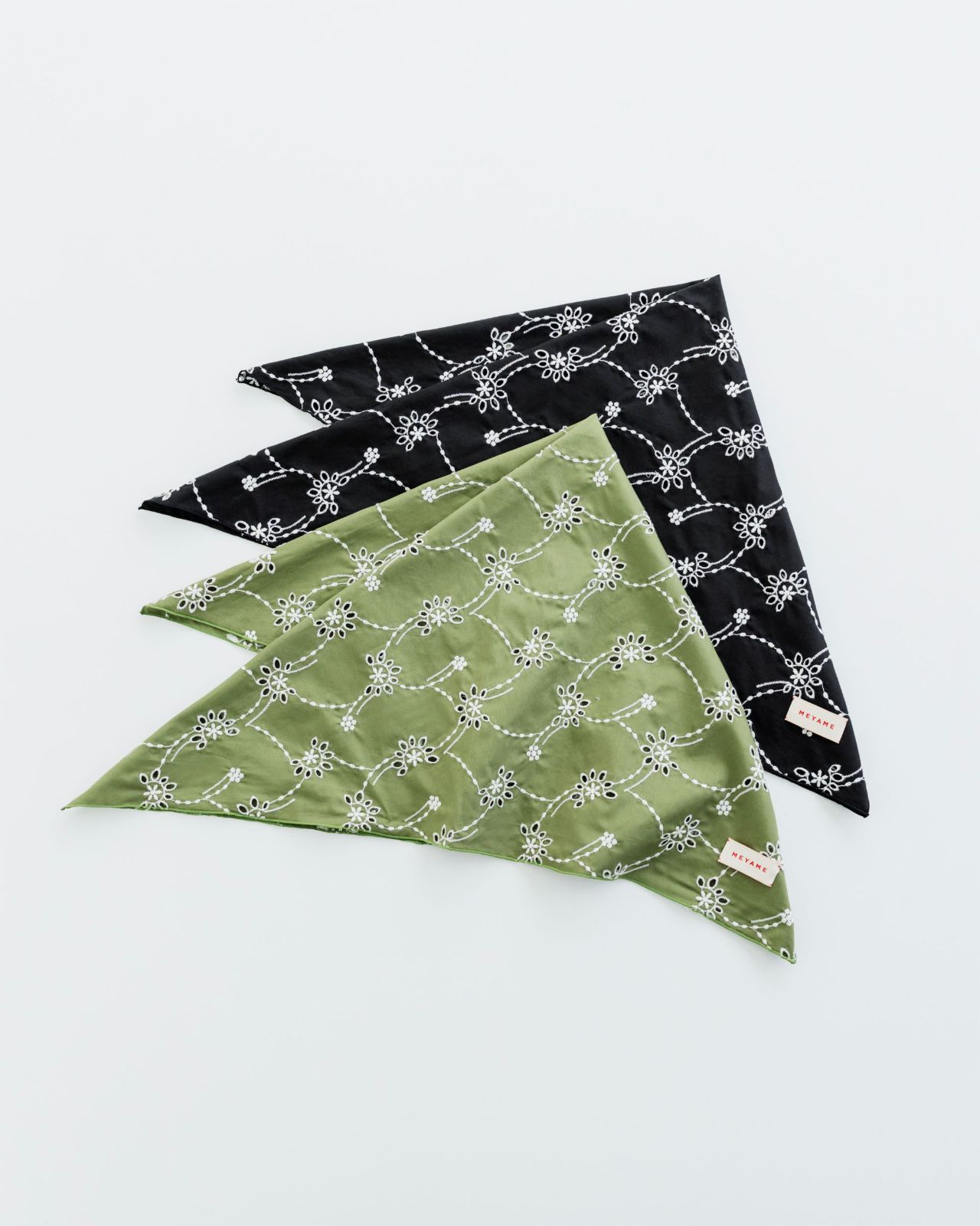 MEYAME メヤメ EMBROIDERED SCARF MEY-2433 OLIVE スカーフ
