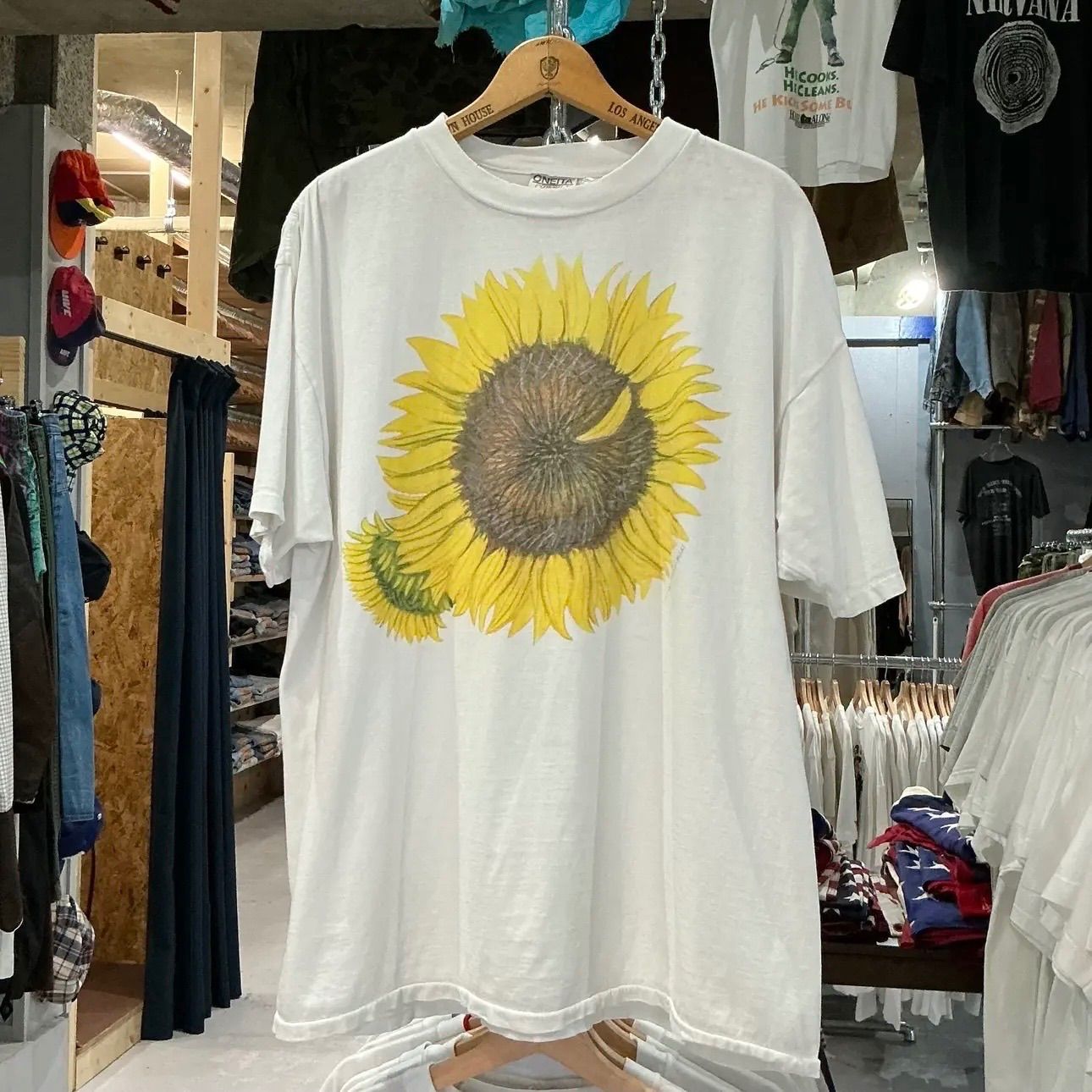 90s ONEITA Sunflower Tee オニータ ひまわり Tシャツ