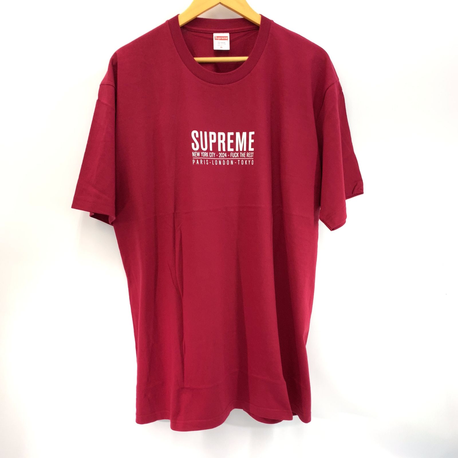 未使用 Supreme シュプリーム Paris Tee Tシャツ ボルドー XL メンズ _201