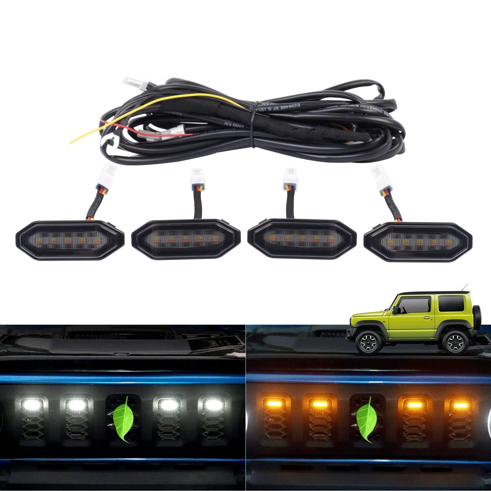 車 ジムニーフロントグリルライトJB64 / JB74フロントグリル増設LEDランプ