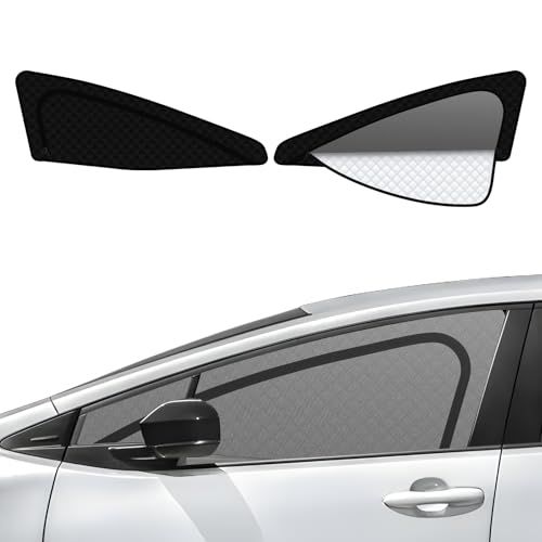 【ハンドルカバー付き】2in1一体式 トヨタ プリウス 60系 着脱簡単 サンシェード メッシュカーテン マグネット式 換気 PRIUS R5.1-現行 5代目 遮光 サイド用 運転席 助手席 日除け 2枚as 7d8b32b7