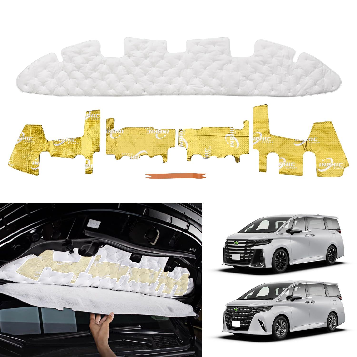Cartist アルファード40系 防音シート ヴェルファイア 40系 遮音シート 騒音対策 車種専用設計 40ヴェルファイア 吸音シート 防音パネル エンジンフード 防音パッド ALPHARD VELLFIRE カスタム 内装パーツ アクセ 2400aaa0