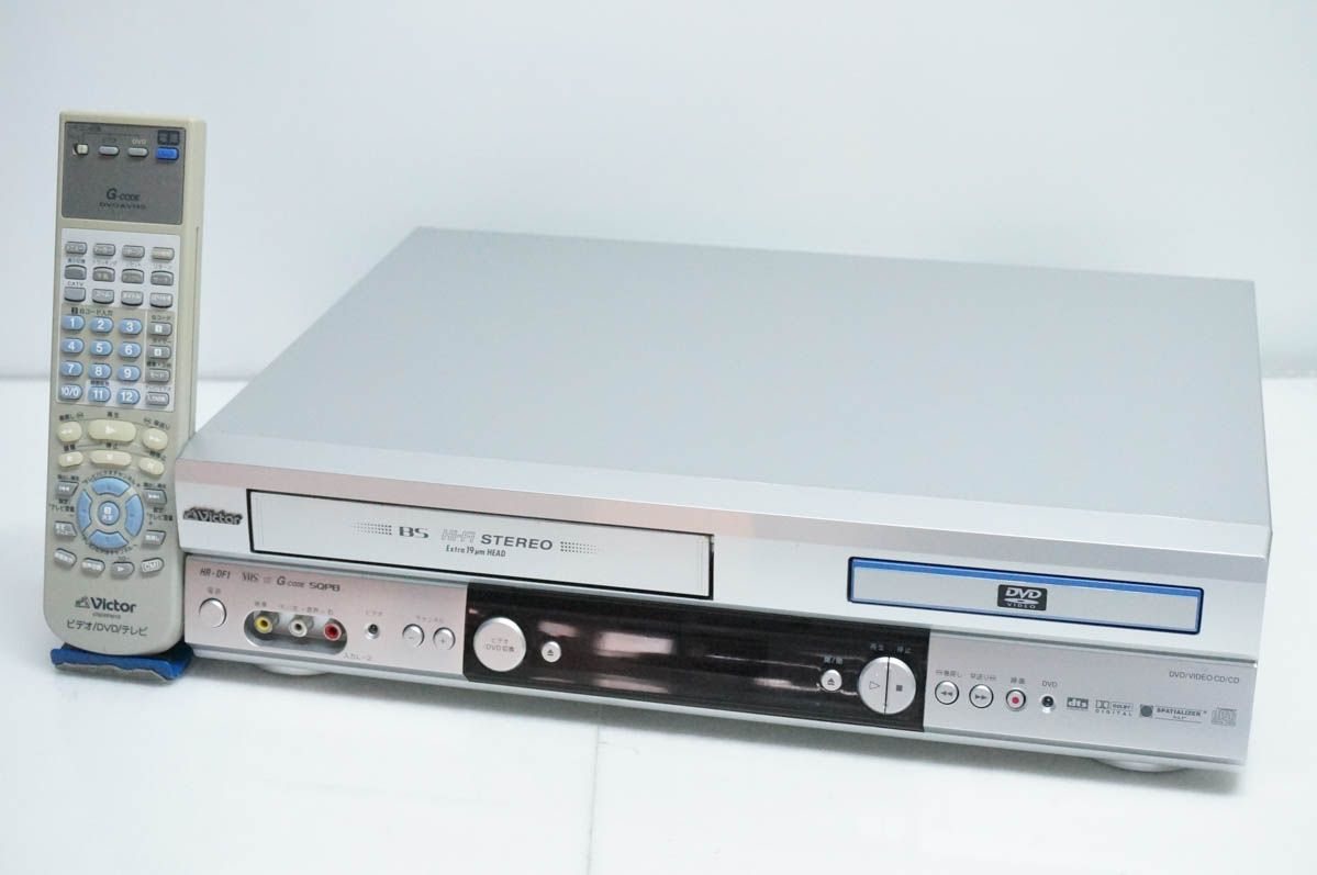 【中古】JVC Victorビクター DVDプレーヤー一体型VHSビデオ HR-DF1 ビデオデッキ