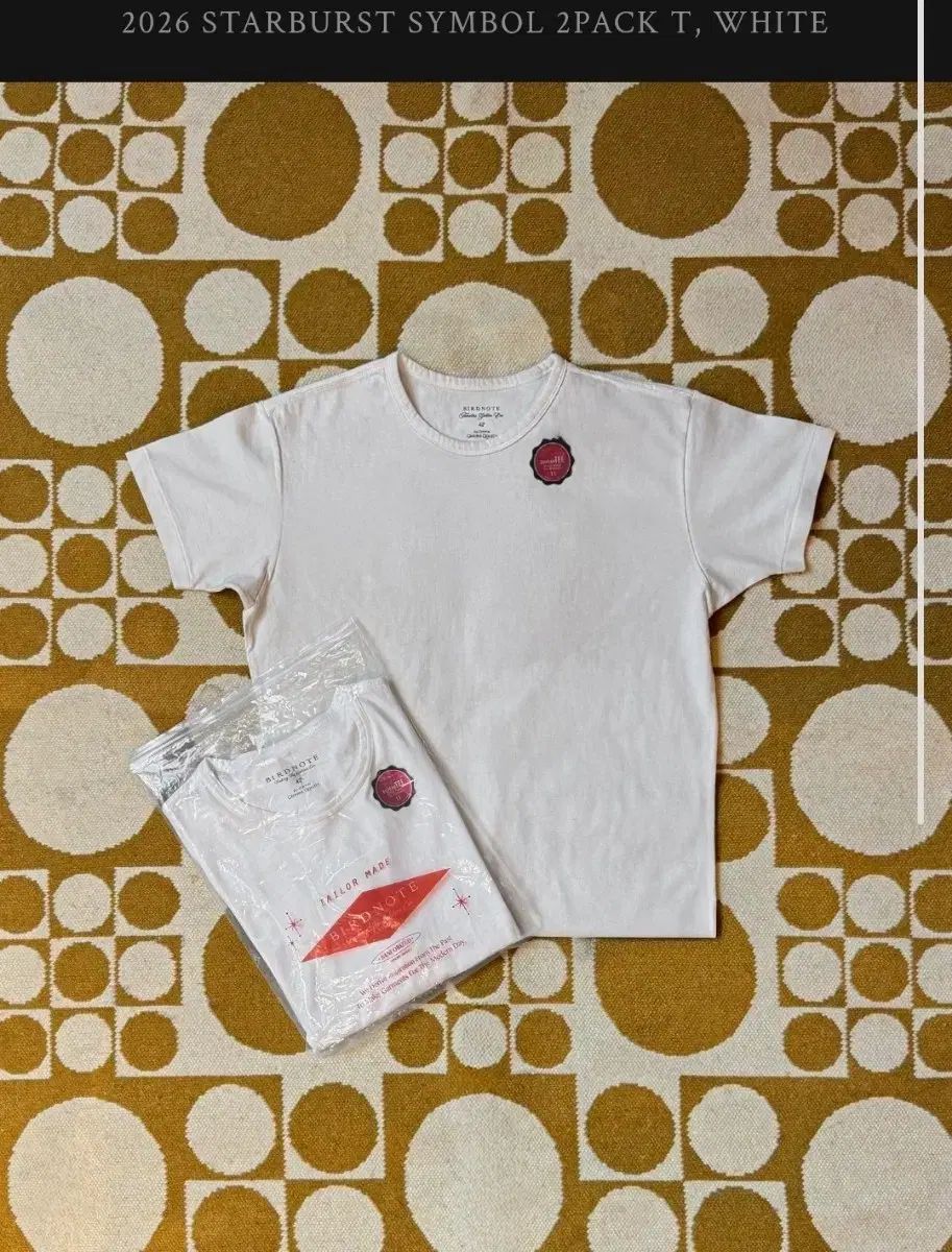BIRD NOTE 2026 STAR BURST シンボル 2パック 半袖Tシャツ 白 42サイズ
