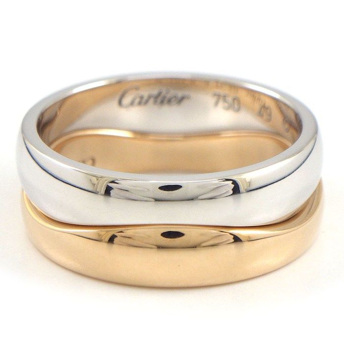カルティエ Cartier リング ラブミー 2連 ウェーブ K18PG K18WG 9号 / #49 【中古】