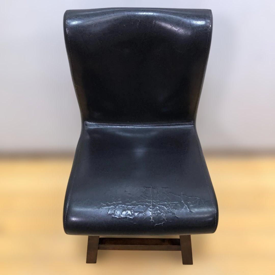 MORI SHIGE MADE IN VIETNAM ダイニングチェア 木製フレーム ブラック レザー調 椅子 店舗什器 カフェチェア モダン家具 食卓椅子 ダークブラウン　250901-6-③