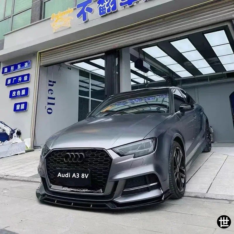 アウディ A3 S-LINE S3 8V 2017 - 20 用フロントバンパーリップ フロントバンパーリップ チンスポイラー スプリッター デフレクター カバー