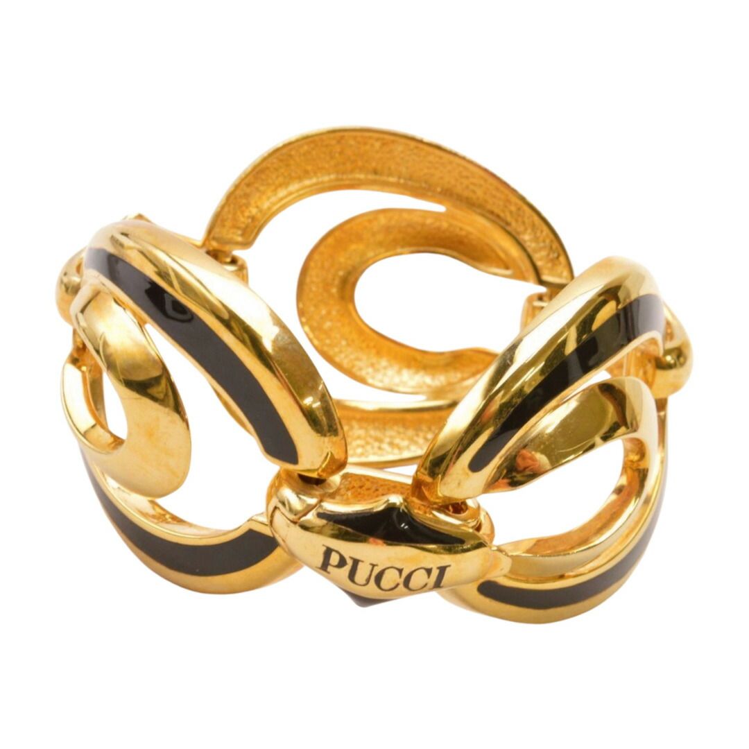 エミリオプッチ EMILIO PUCCI ブレスレット ゴールド / ブラック 3EAB23 イタリア製 真鍮 レディース F-ACE1742