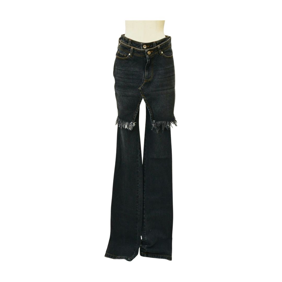 プールデ POOLDE LOOSE DENIM PANTS デニム パンツ サイズ S PLD-25SS-PT02 ブラック レディース F-L8503