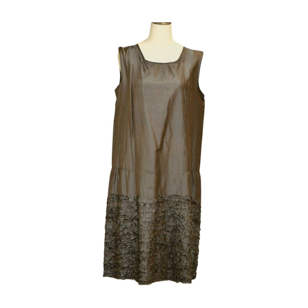 ドーサ dosa ドレス ワンピース シルク simple dress w/ruffles 2サイズ グレー レディース F-L8439