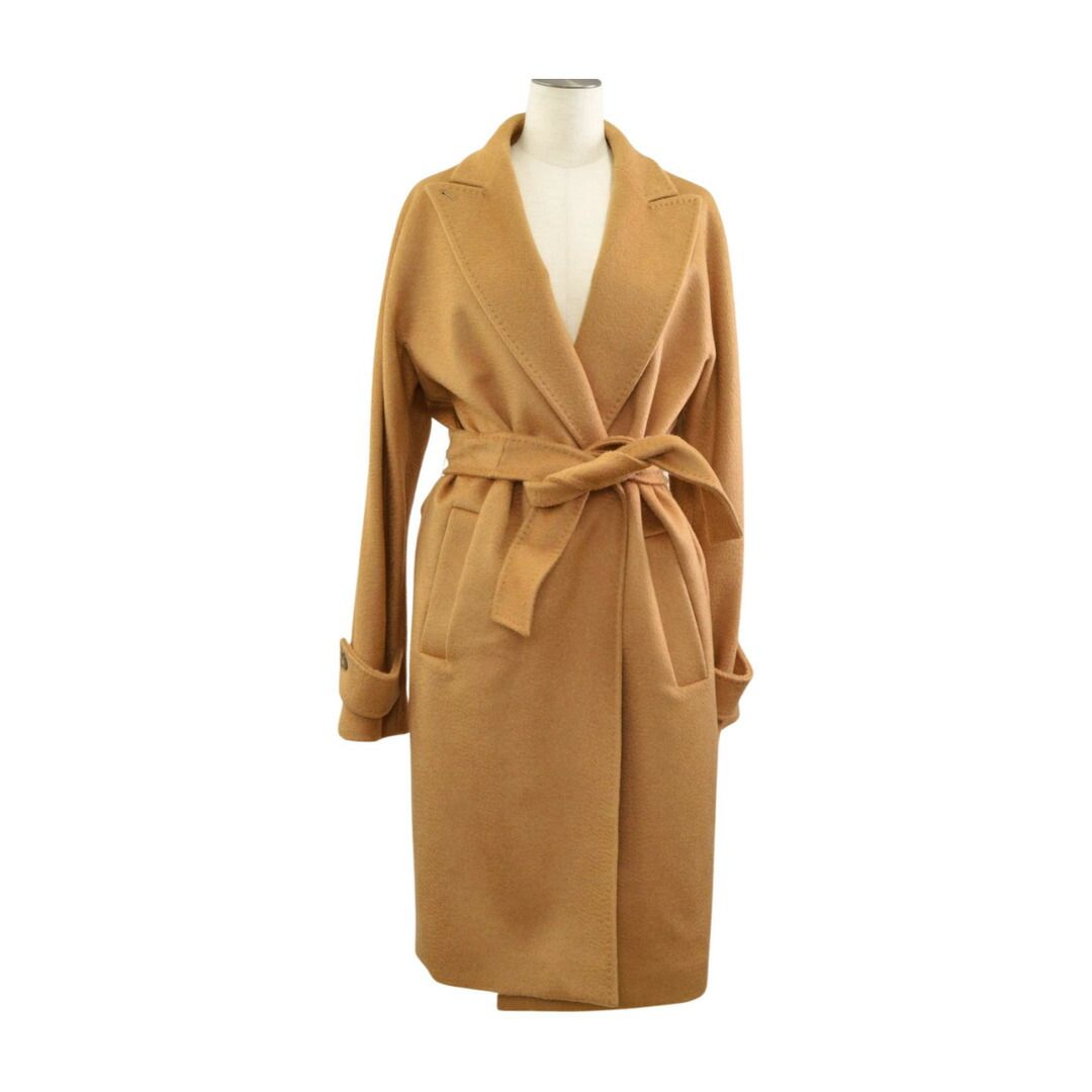 マックスマーラ Max mara キャメル100％ ラップコート 白タグ 40 ライトブラウン レディース F-L8537