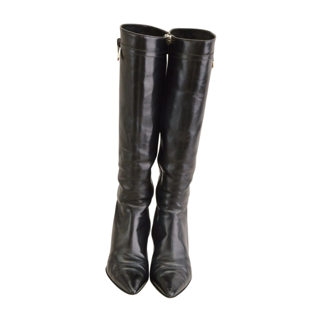 ルイヴィトン Louis Vuitton レザー ロングブーツ 37サイズ ブラック AR0063 レディース F-LSHOE5118