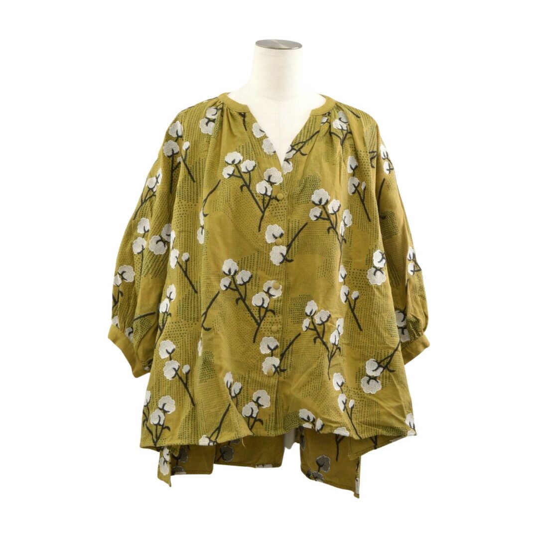 マーブルシュッド marble SUD シャツ 花刺しゅう カーキ レーヨン 05AF033015 レディース F-L8546
