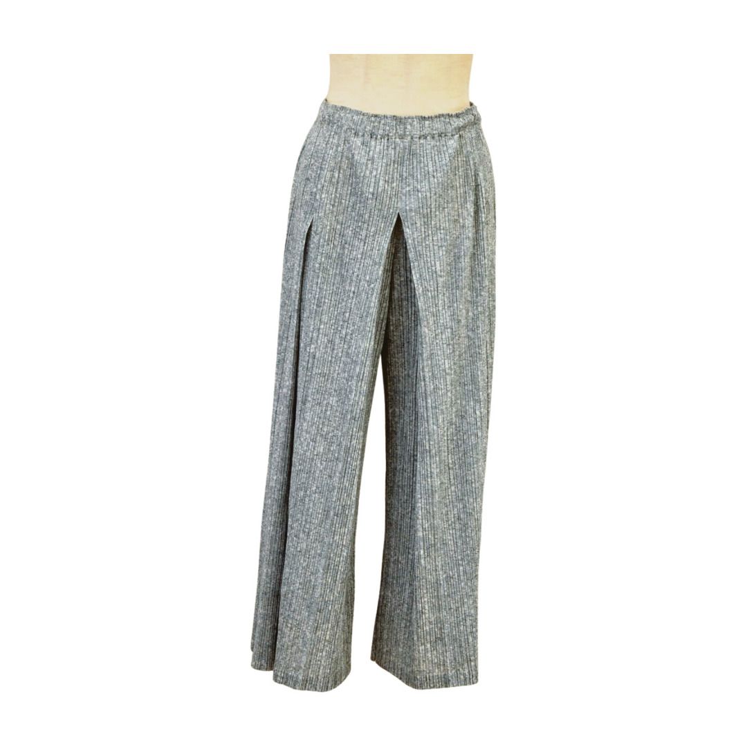 プリーツプリーズ イッセイミヤケ PLEATS PLEASE ISSEY MIYAKE パンツ ワイドパンツ プリーツ ボトムス グレー レディース F-L8363