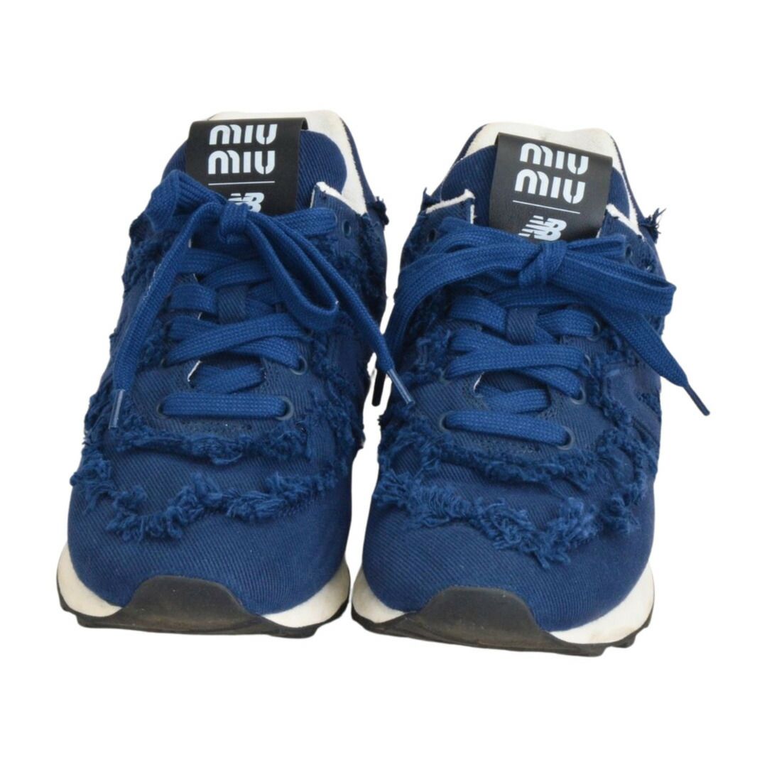 ミュウミュウ MIUMIU スニーカー 574 New Balance x Miu Miu デニム スニーカー 38 ネイビー レディース F-LSHOE5149