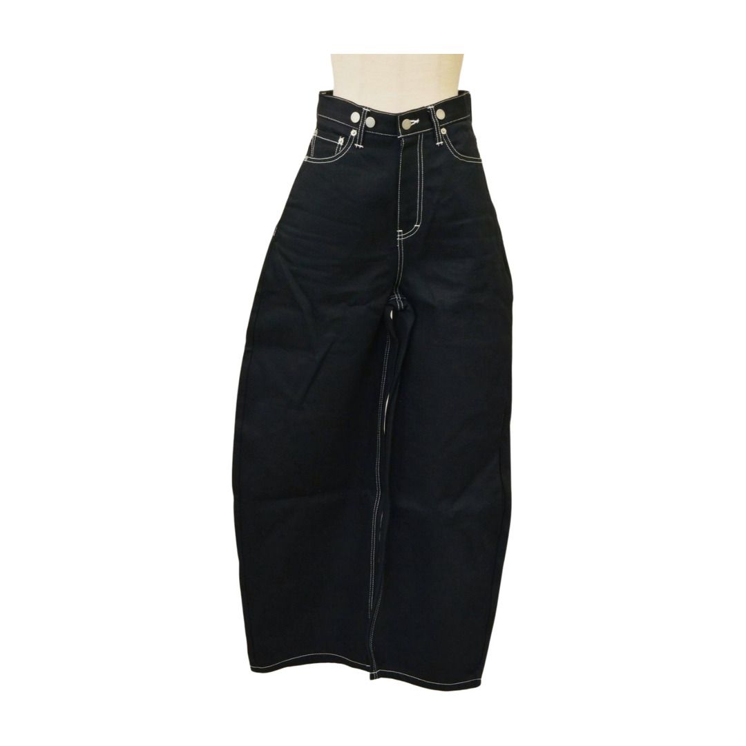 ベイシックス BASICKS BACK FLRONT BARREL DENIM デニム ワイドパンツ ステッチ サイズ S レディース F-M13760