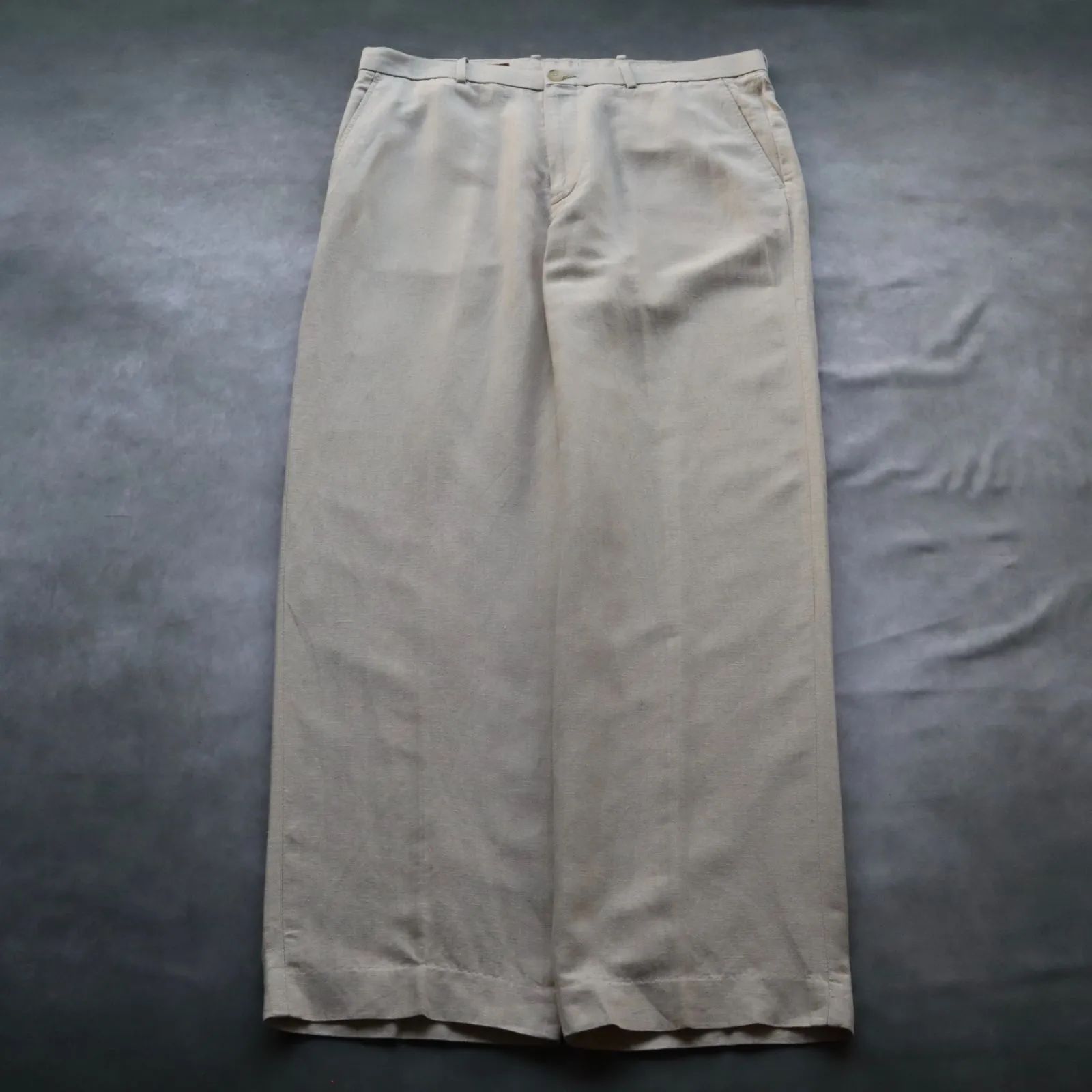 90's-00's PERRY ELLIS Wide Linen Slacks 人気 古着 アメカジ スケーター