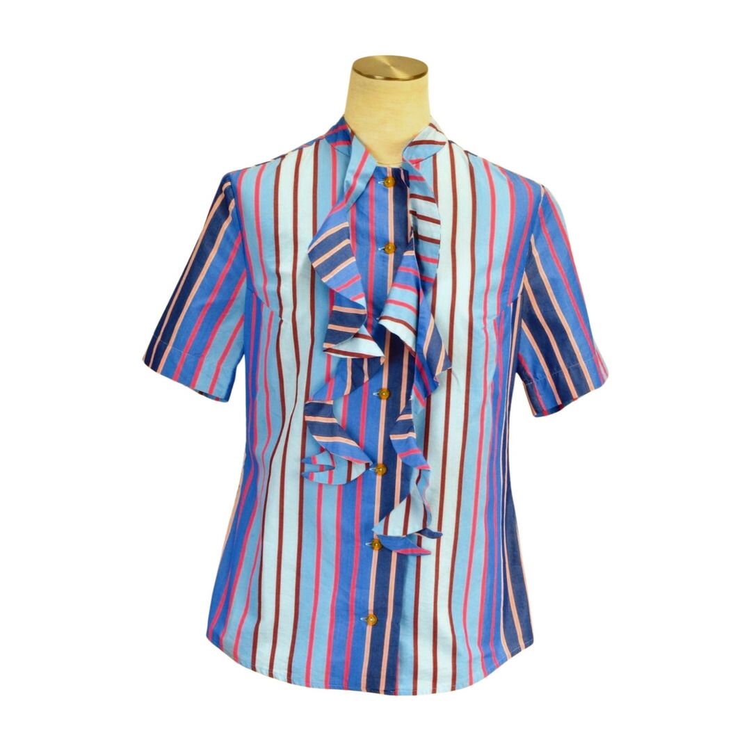 Vivienne Westwood ヴィヴィアンウエストウッド ストライプ シャツ 半袖 ブルー 6116M イタリア製 レディース F-M13593 9,266円