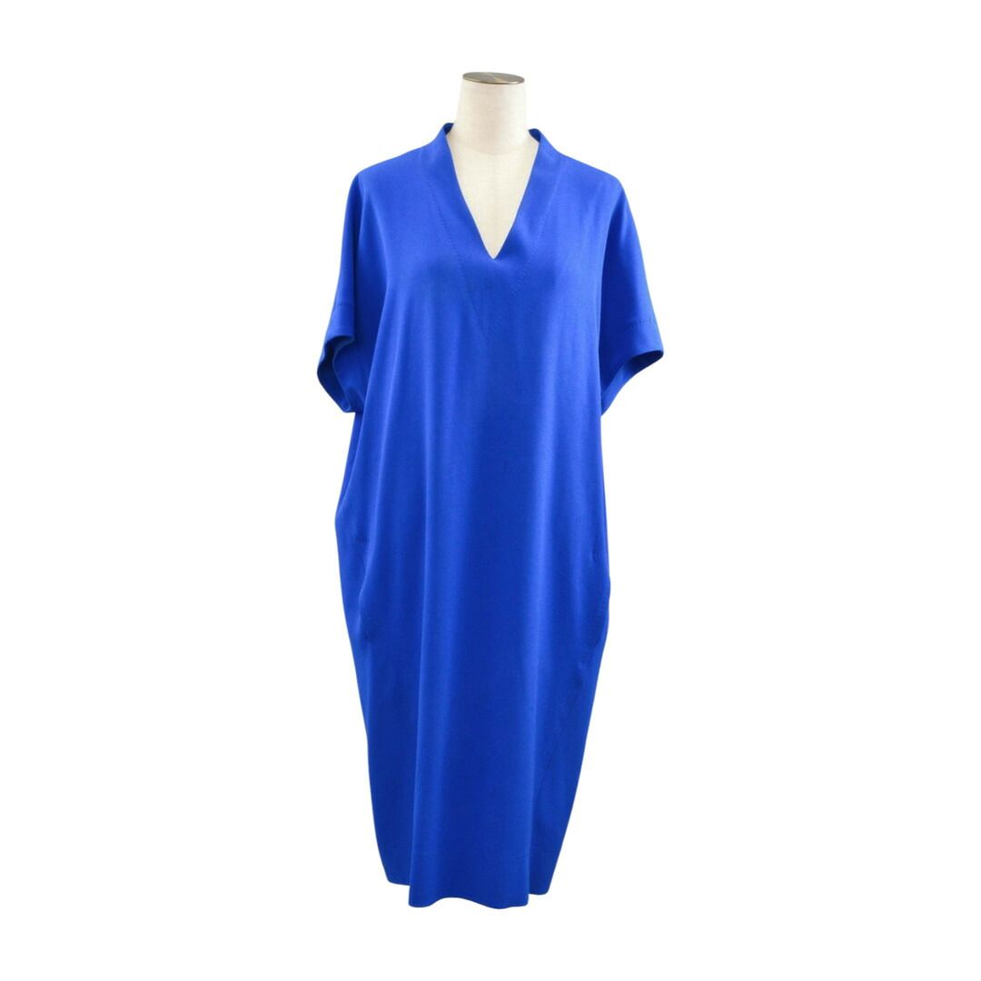 エスカーダ ESCADA ワンピース ロング丈 ブルー Vネック サイズ 38 レディース F-M13795