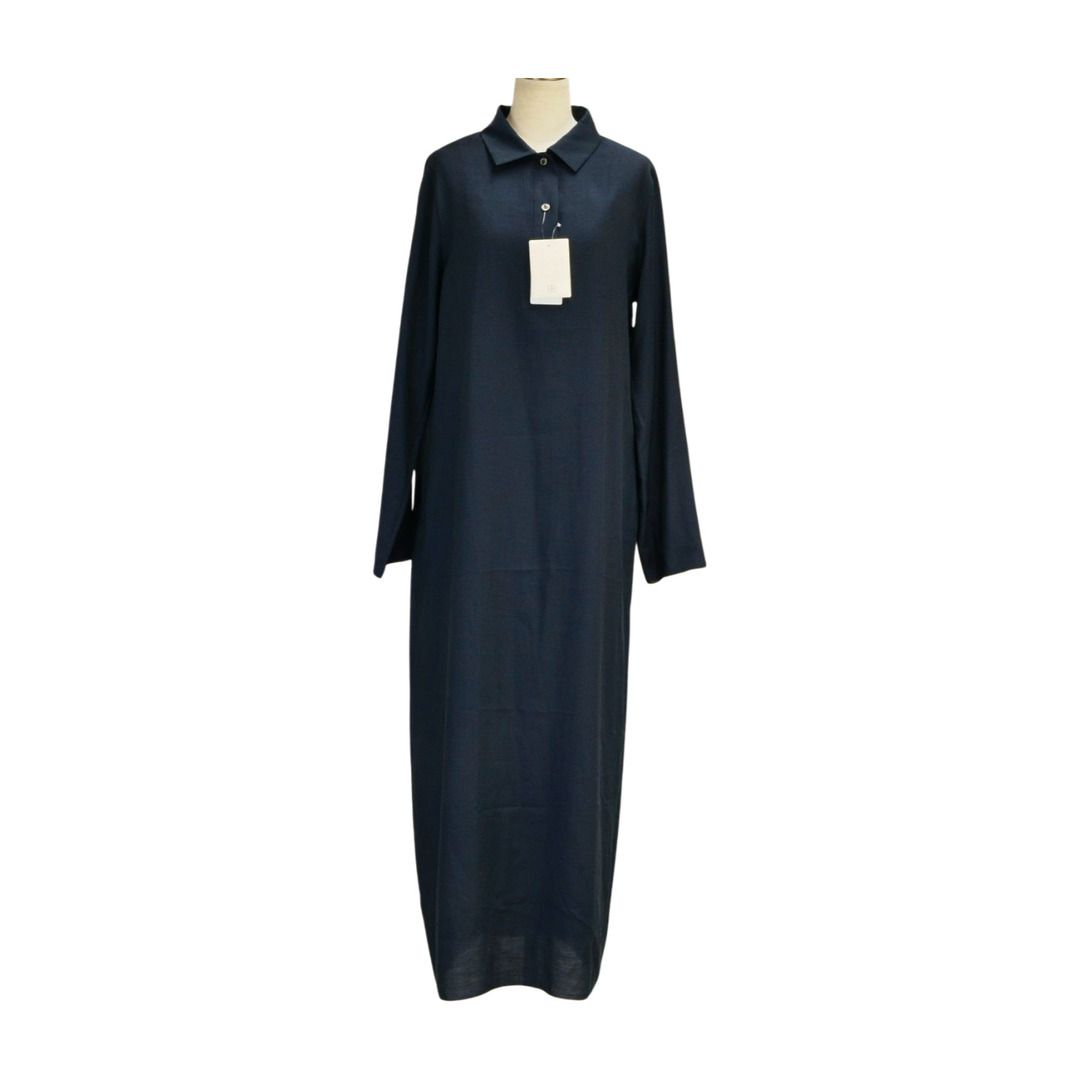 イエナ VERMEIL par iena ACシフォン シアーシャツOP ワンピース Fサイズ 紺 レディース F-M13615