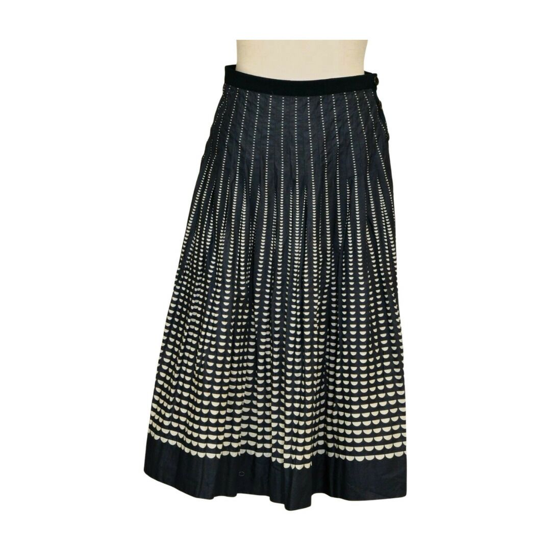 マーガレットハウエル MARGARET HOWELL スカート HALF MOON COTION 総柄 2サイズ グレー レディース F-M13708