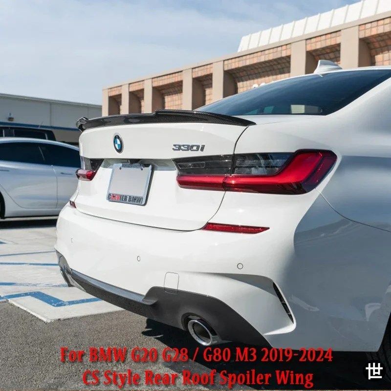 BMW G20 G28 G80 M3 2019-2024 CSスタイル リアトランクブートリップスポイラー 318I 320I 330I M340I 車用リアルーフリップキャップスポ