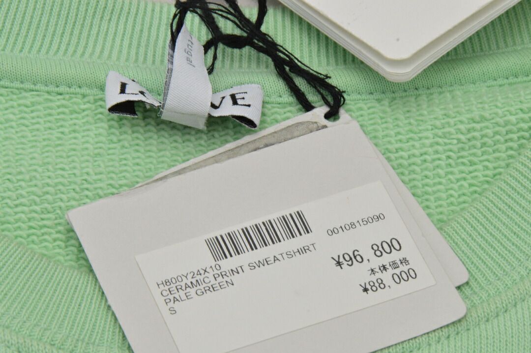 ロエベ LOEWE スウェット 23SS H800Y24X10 フォトプリント クルーネック スウェット ライムグリーン サイズ S メンズ F-YA1137