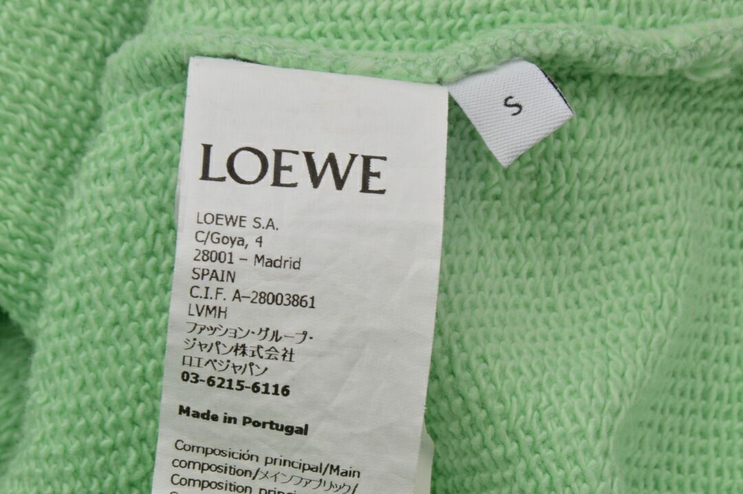 ロエベ LOEWE スウェット 23SS H800Y24X10 フォトプリント クルーネック スウェット ライムグリーン サイズ S メンズ F-YA1137