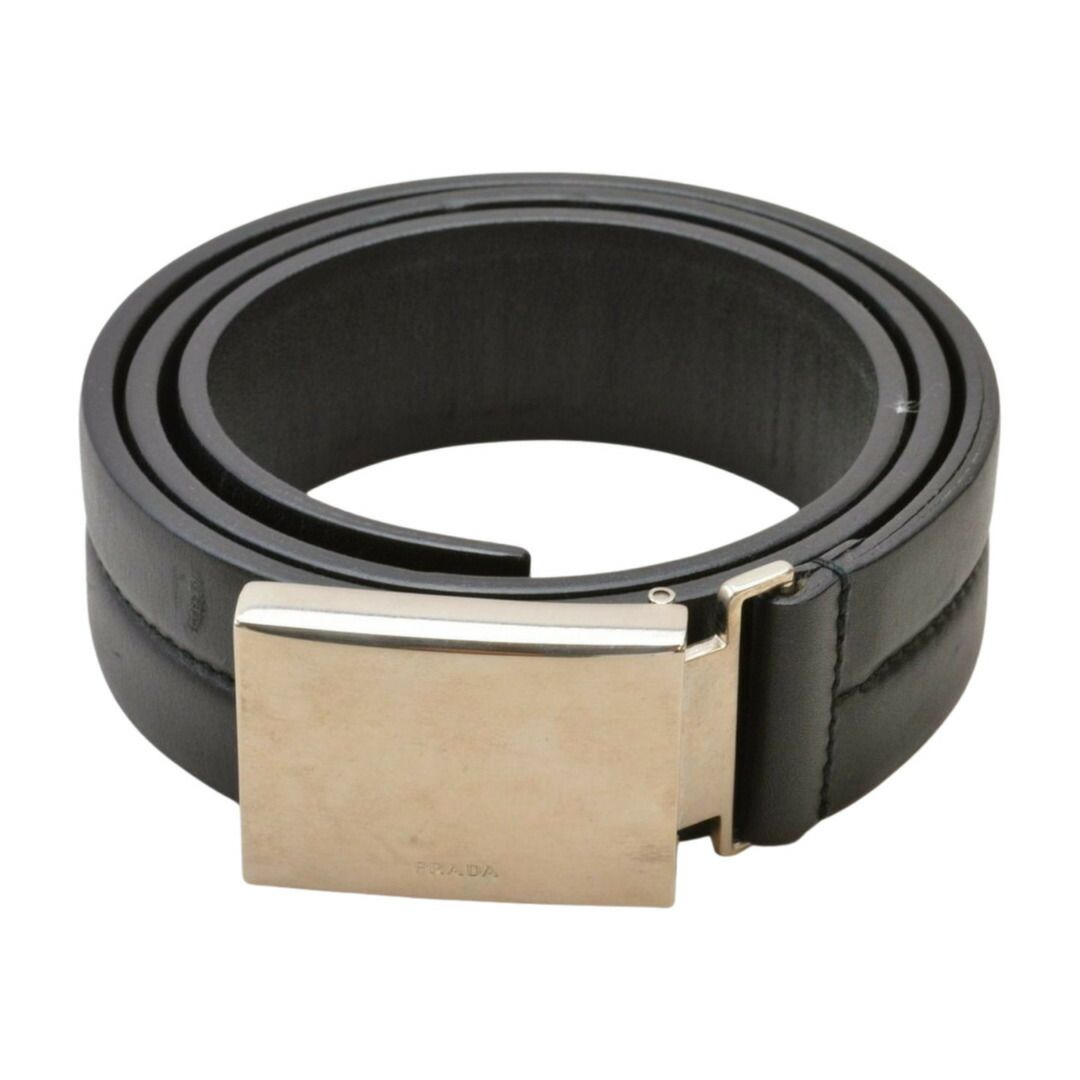 プラダ PRADA レザー ベルト PRCU286 ロゴ イタリア製 32/80サイズ ブラック バックル:シルバー メンズ F-YA1060 8,791円