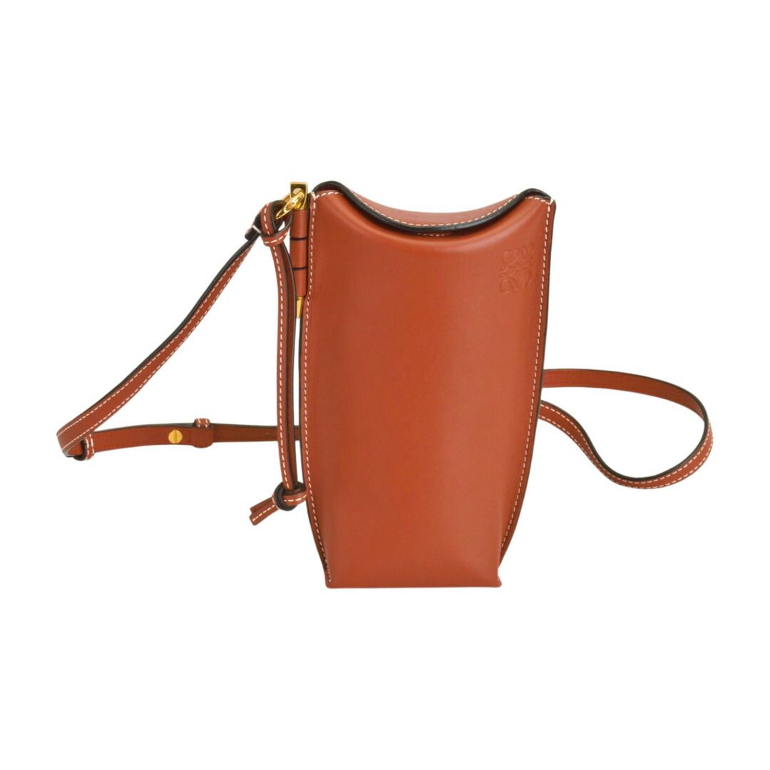 ロエベ LOEWE ゲートポケット アナグラム ショルダーバッグ ブラウン 651944 レディース F-YA1157