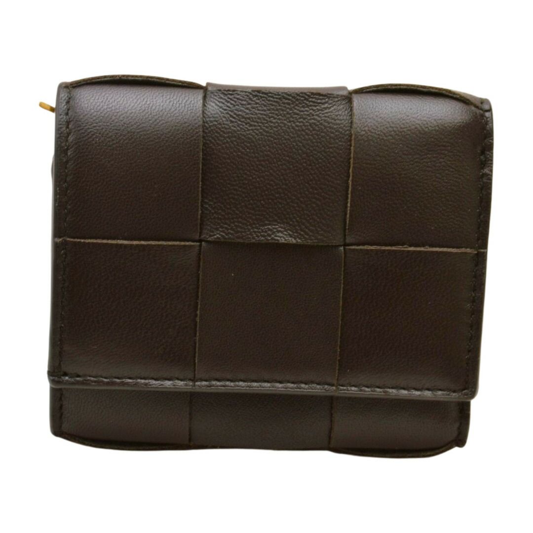 ボッテガヴェネタ BOTTEGA VENETA 三つ折り財布 イントレチャート レザー ミニ財布 ダークブラウン A00199635M F-YA1074