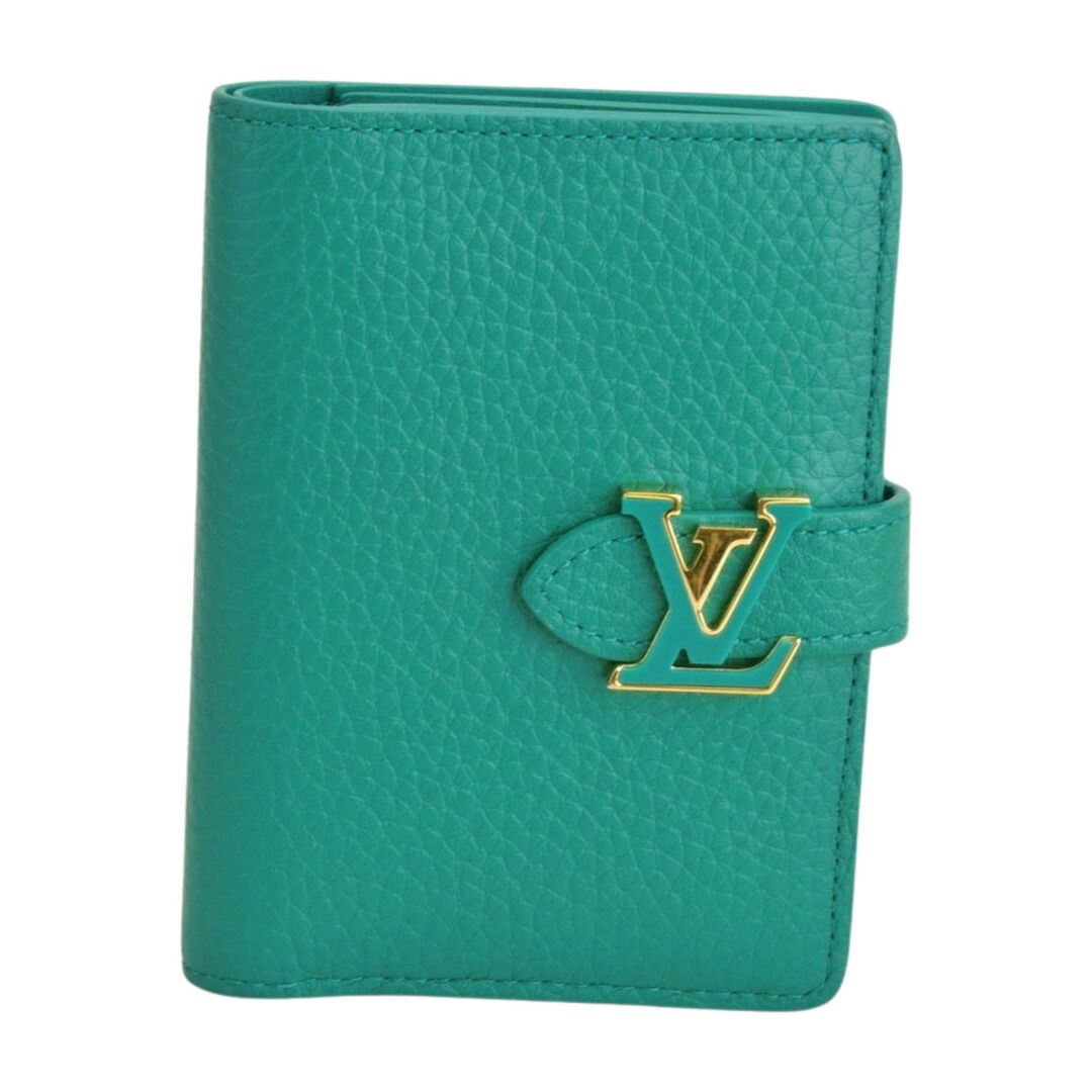 ルイヴィトン LOUIS VUITTON 2つ折り財布 LV ヴェルティカル ウォレット コンパクト M82438 グリーン レディース F-YA1174