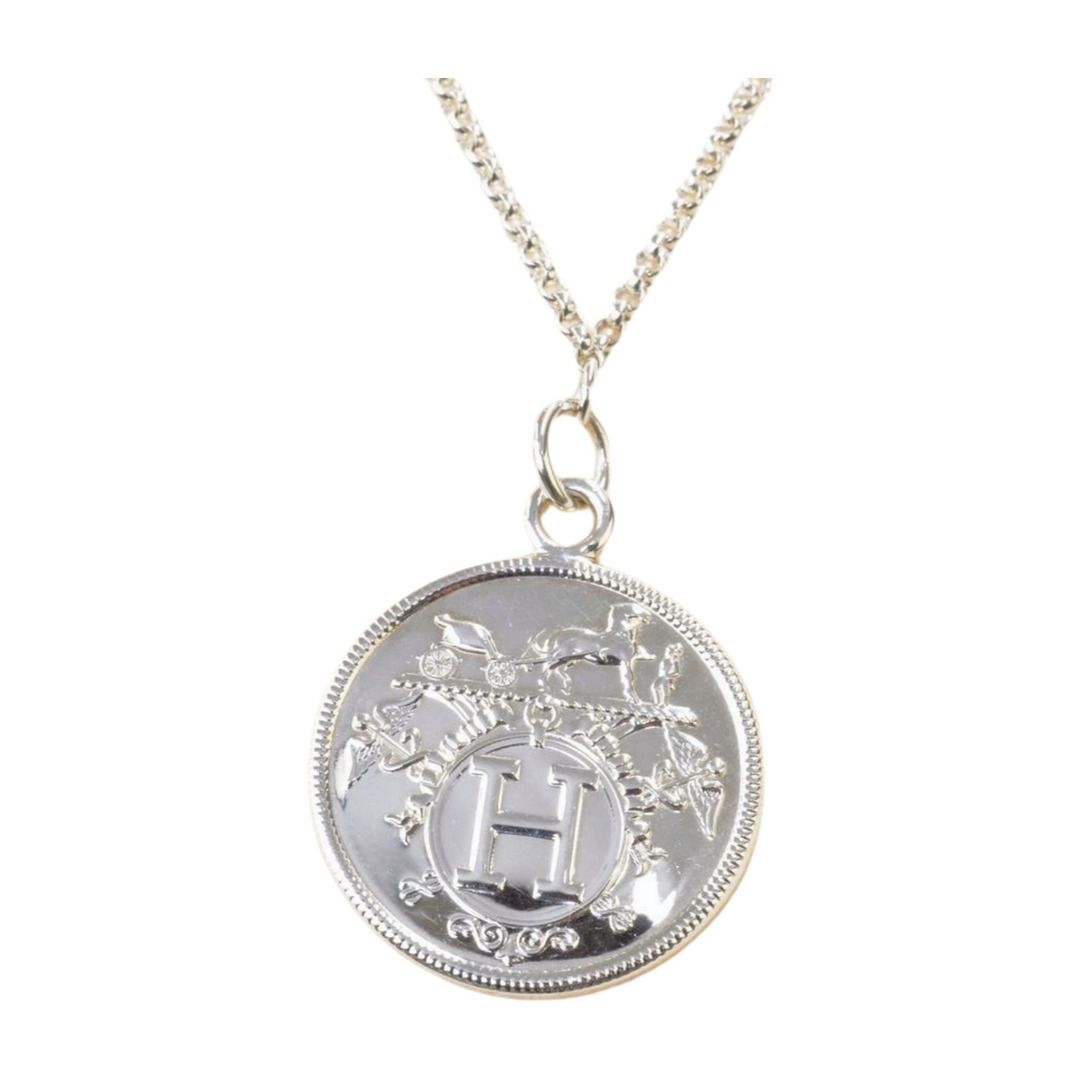 エルメス HERMES Ex Libris Long Necklace エクスリブリス ロング ネックレス MM 925 750 シルバー ゴールド レディース F-YA1192 66,429円