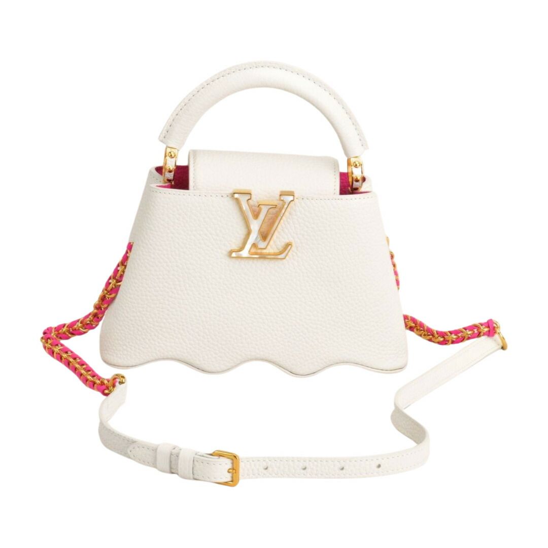 ルイ ヴィトン LOUIS VUITTON カプシーヌ カプシェルMINI ハンドバッグ トリヨンレザー ホワイト ICチップ レディース F-YA1196