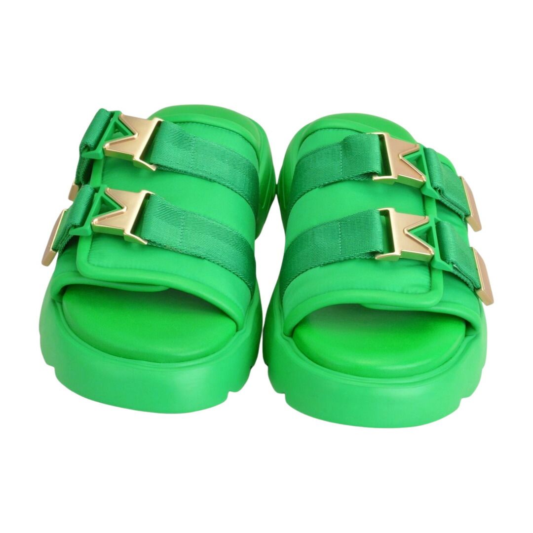 ボッテガヴェネタ BOTTEGA VENETA FLASH SANDAL ダブルバックル フラッシュサンダル グリーン メンズ F-YA1203