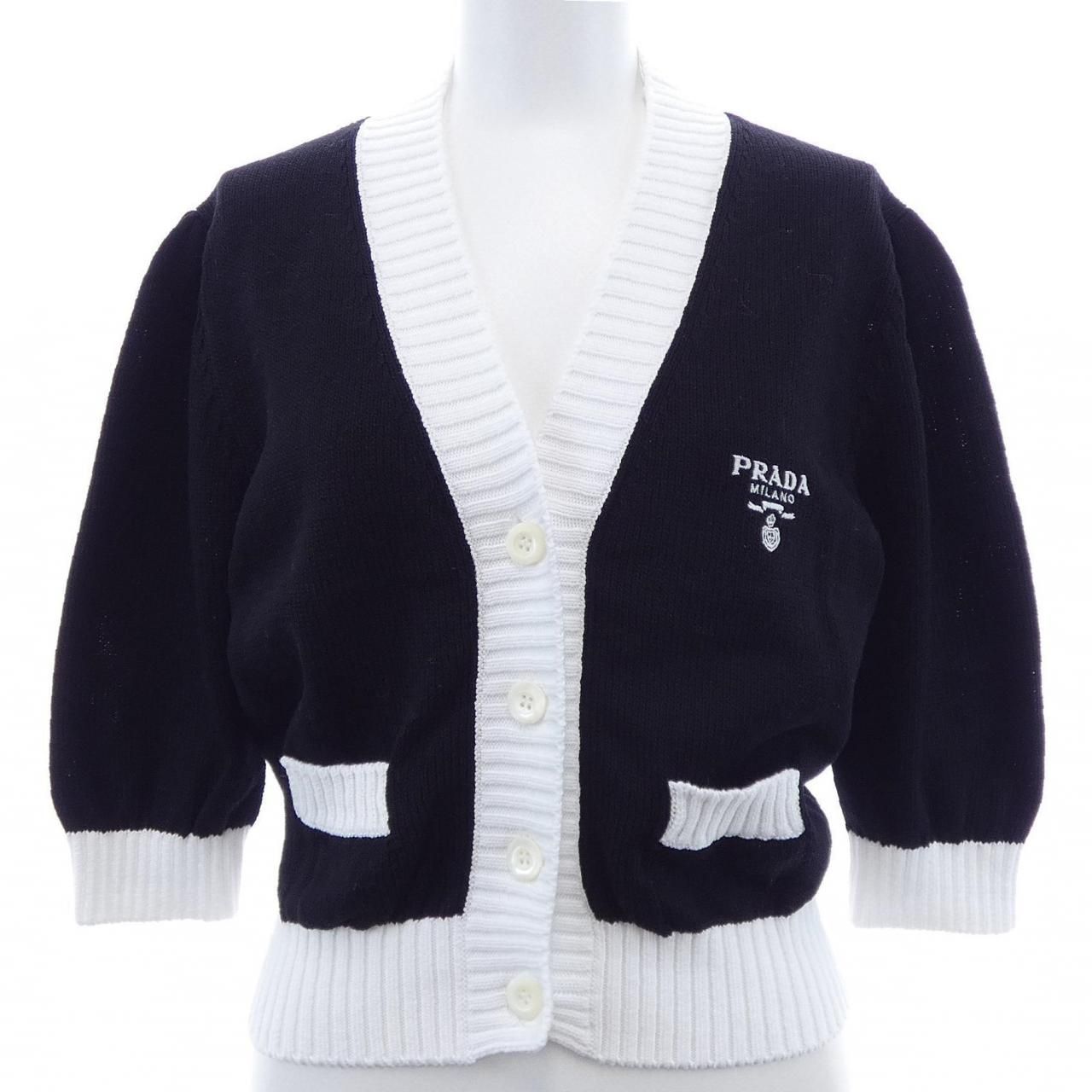 プラダ PRADA クロップド セミラグランショルダー P25I04 S211 1ZO5 カーディガン