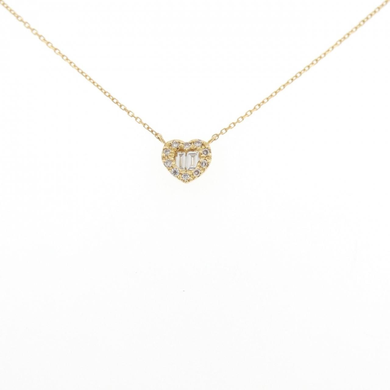 K18YG ハート ダイヤモンド ネックレス 0.06CT