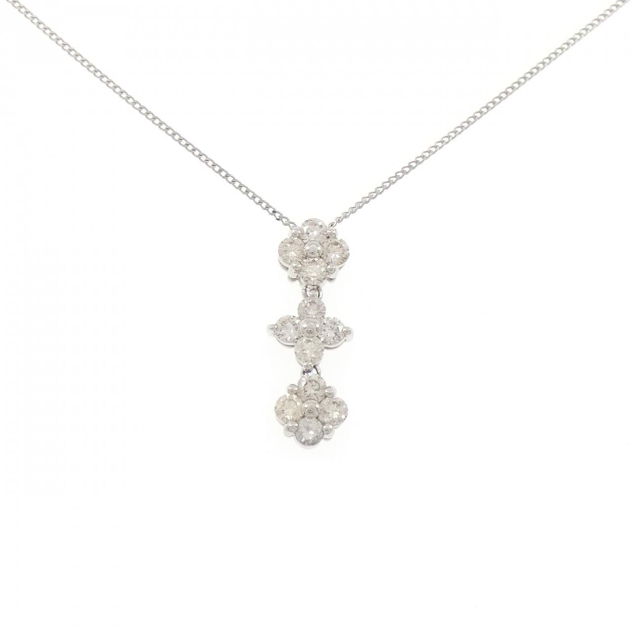 PT900/PT850 フラワー ダイヤモンド ネックレス 1.00CT 82,830円